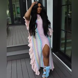 Knit sweater with ruffles sz XL